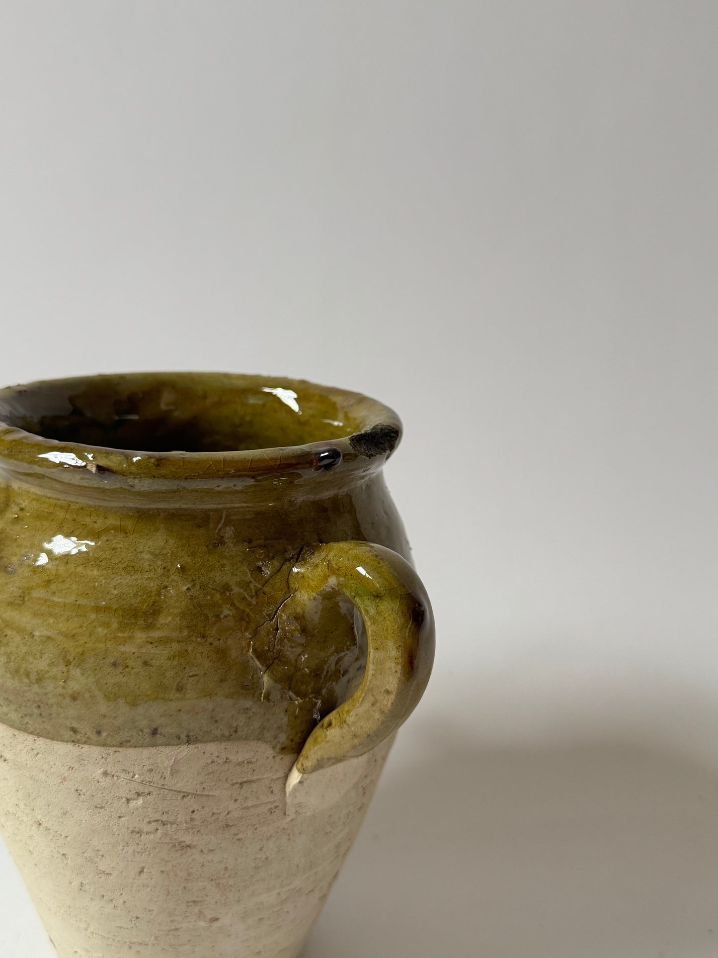 Olive Half Glaze Moroccan Vessel