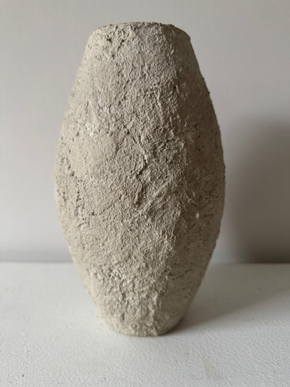 Up-cycled  |  light beige heavy textured vase