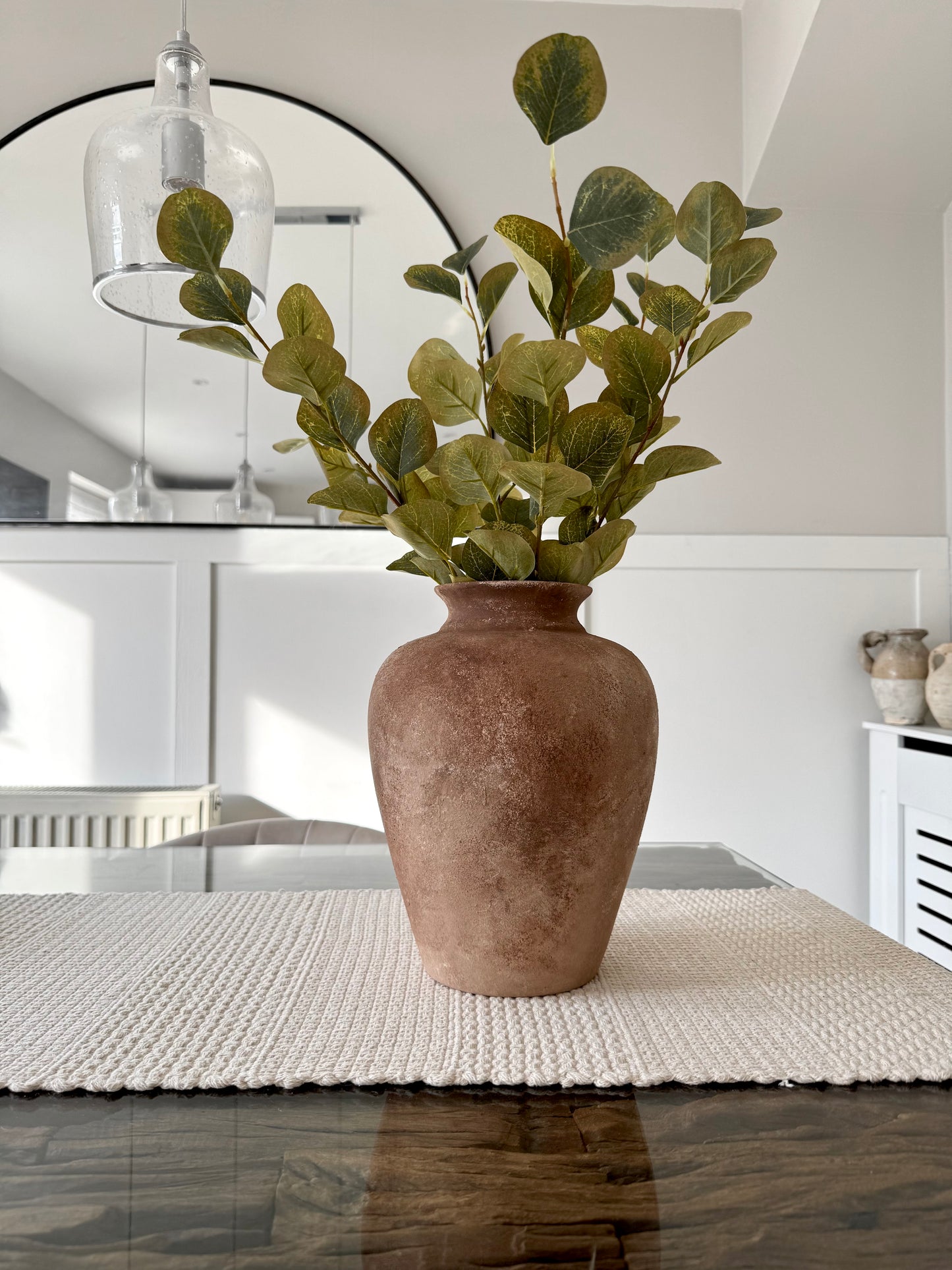 Up-cycled  | large warm rust/terracotta urn