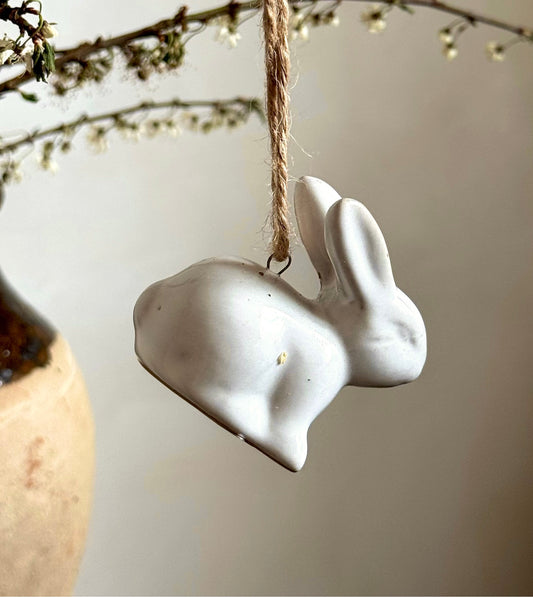 Small Ceramic Hanging Decorative Bunny