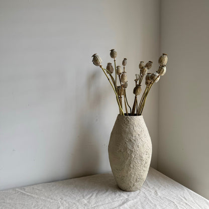 Up-cycled  |  light beige heavy textured vase