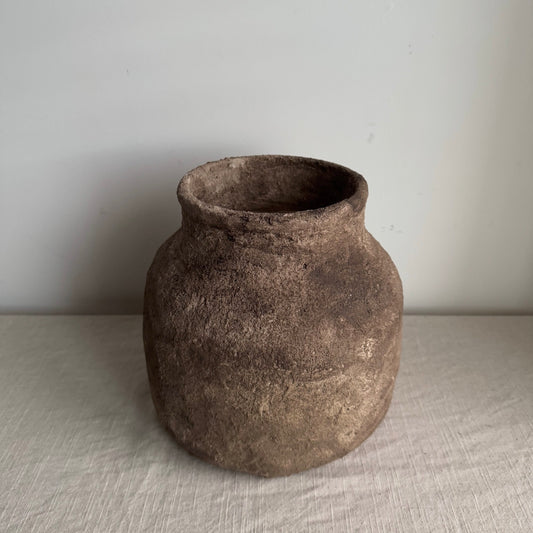 EARTH  | warm earthy brown textured squared pot