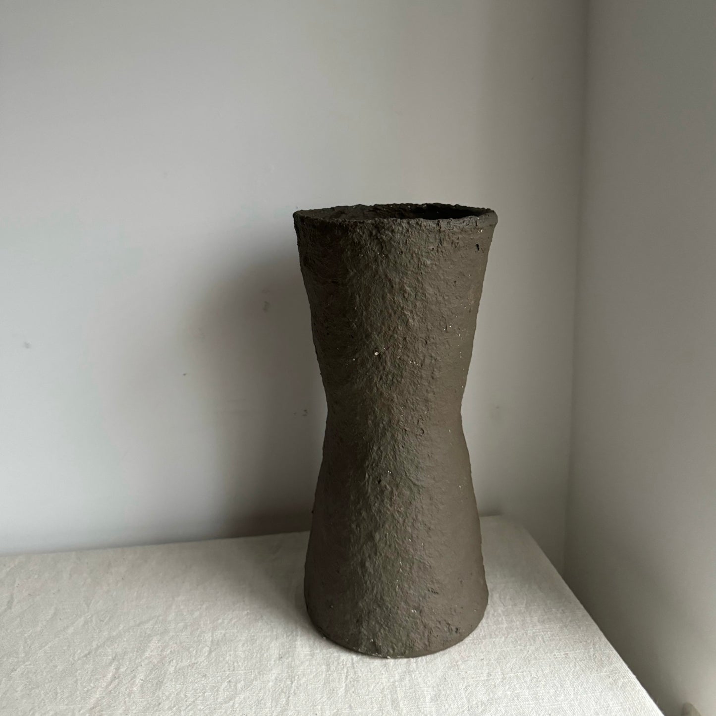 EARTH  |   earthy brown geometric papier mache vase