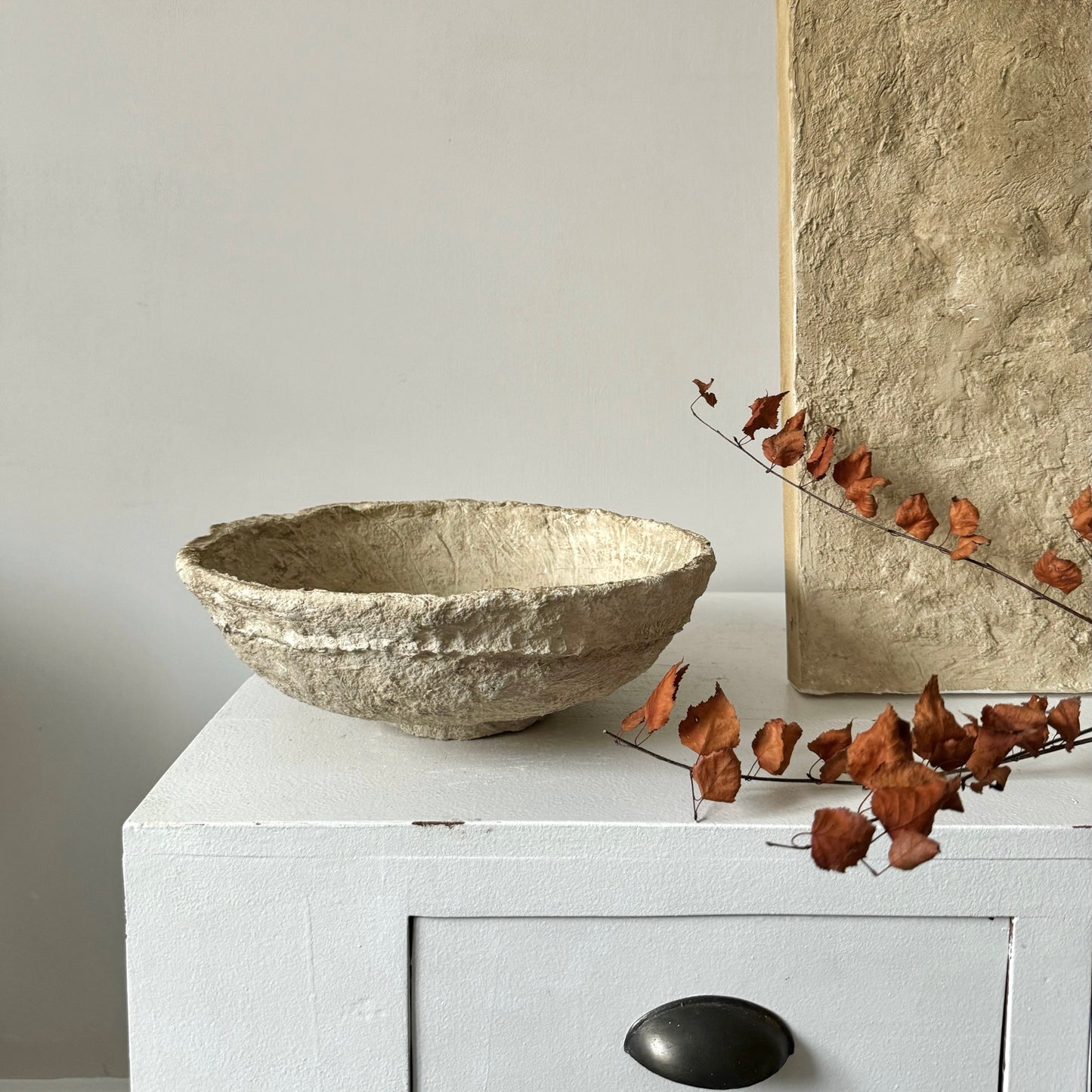 Handmade Papier-maché bowl  |  RUSTIC BEIGE