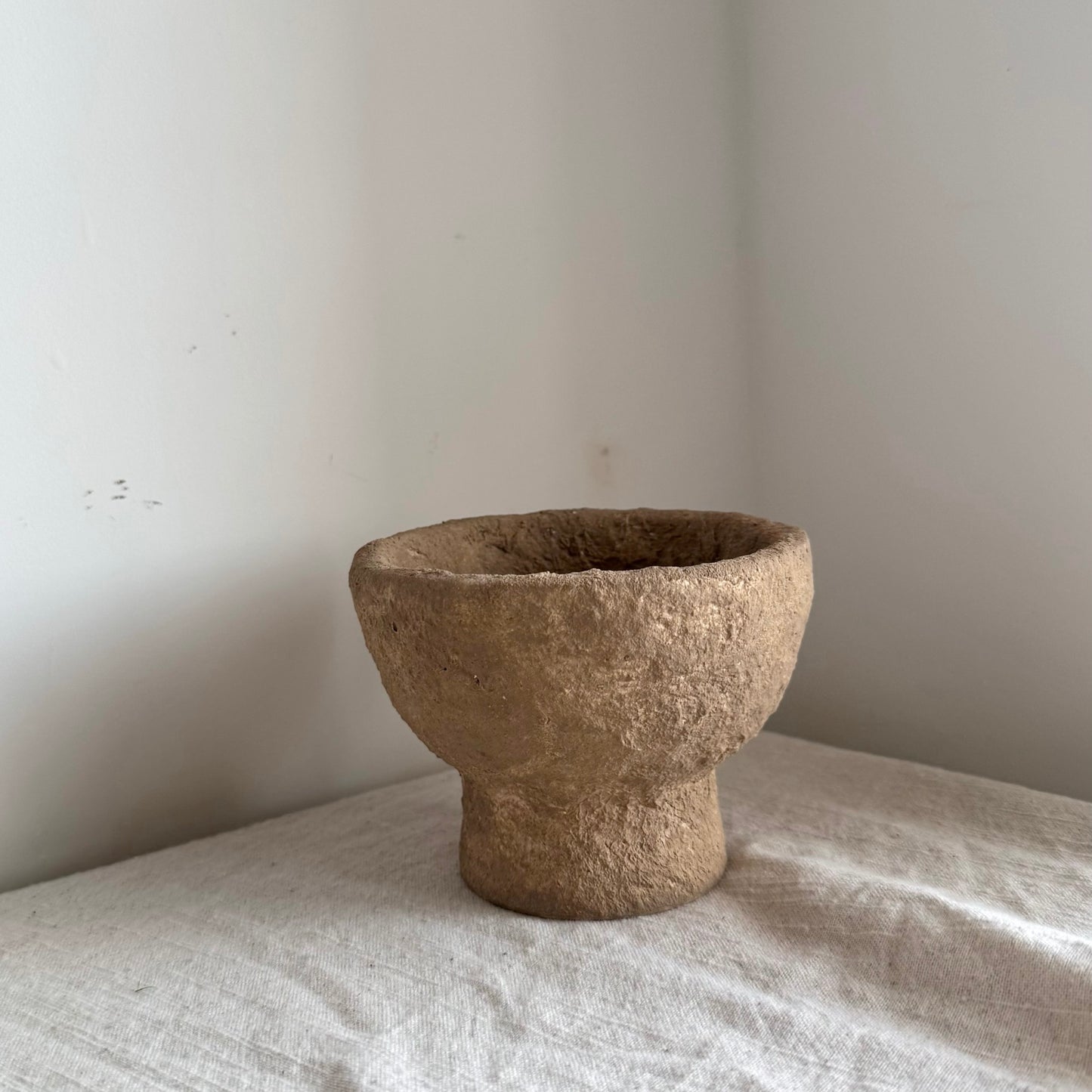 EARTH  | textured warm brown small pedestal bowl