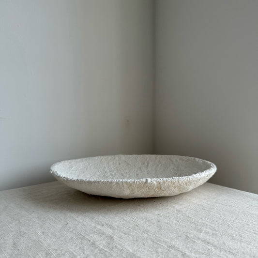 CLOUD  |  white papier mache low decorative bowl