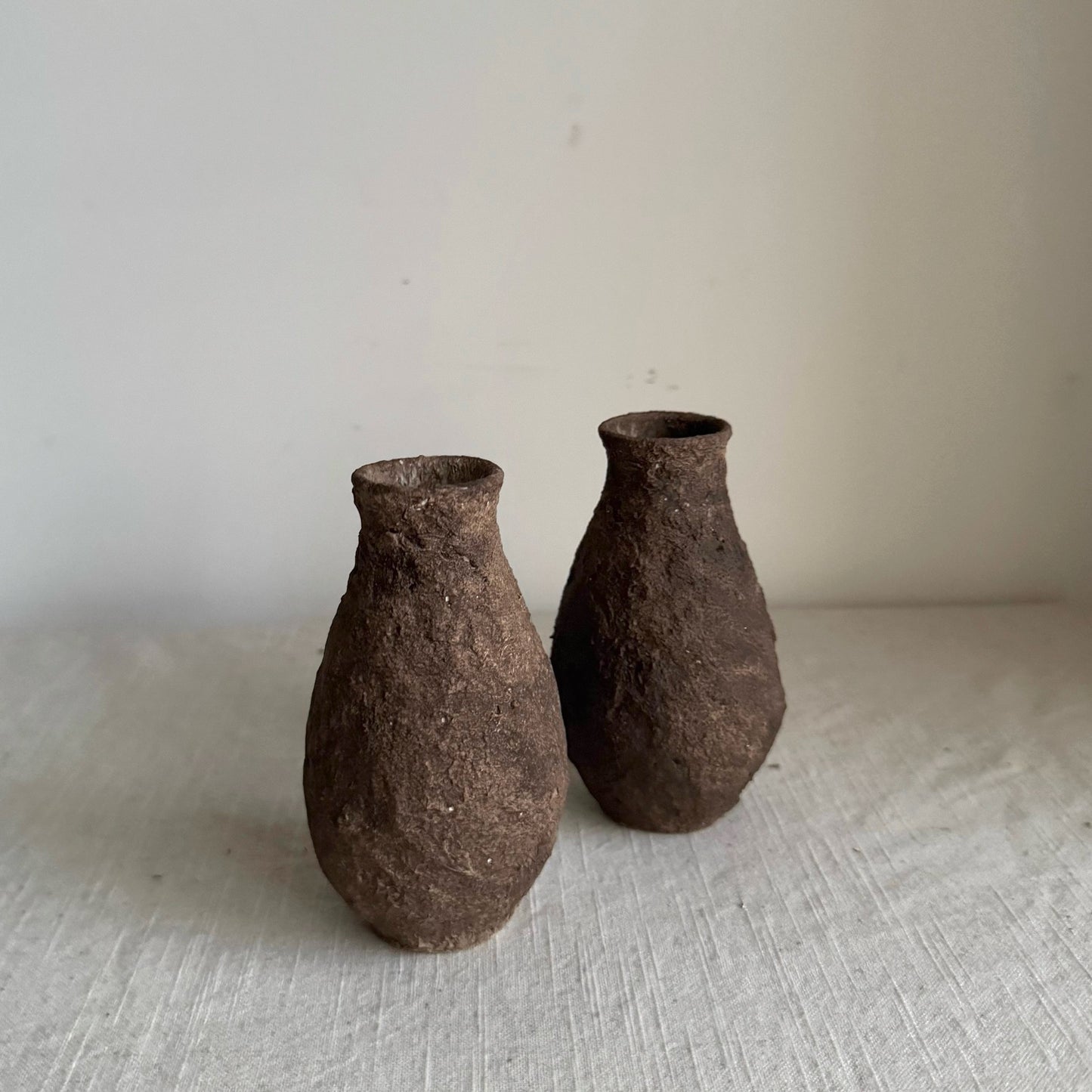 EARTH  | small textured earthy brown tapered vases