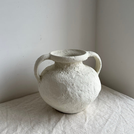 CLOUD  |  textured off-white/light beige double handled vase