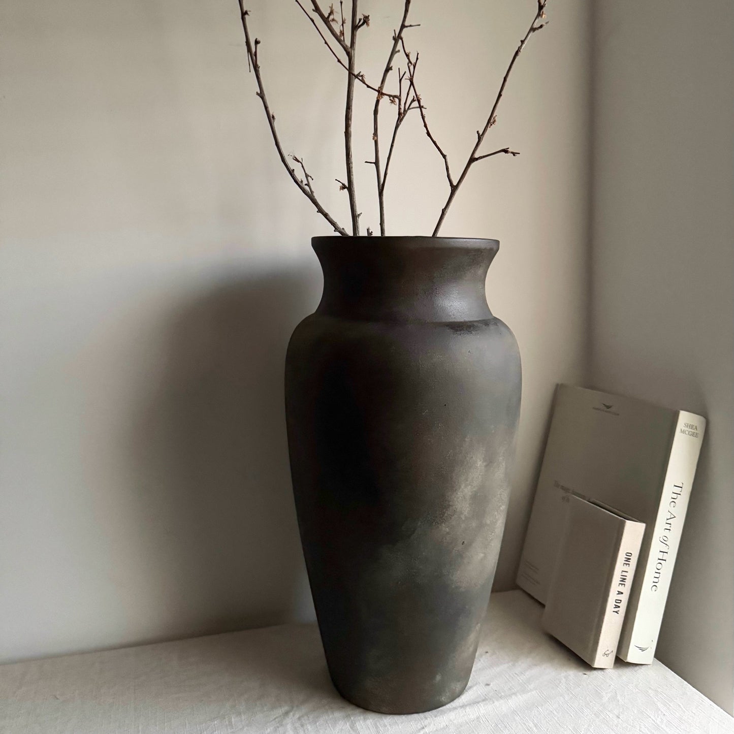 EARTH  | XL black brown earthy floor vase