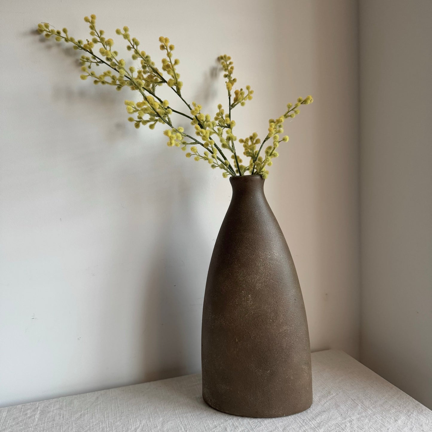 EARTH  | earthy brown tapered bottle-neck vase