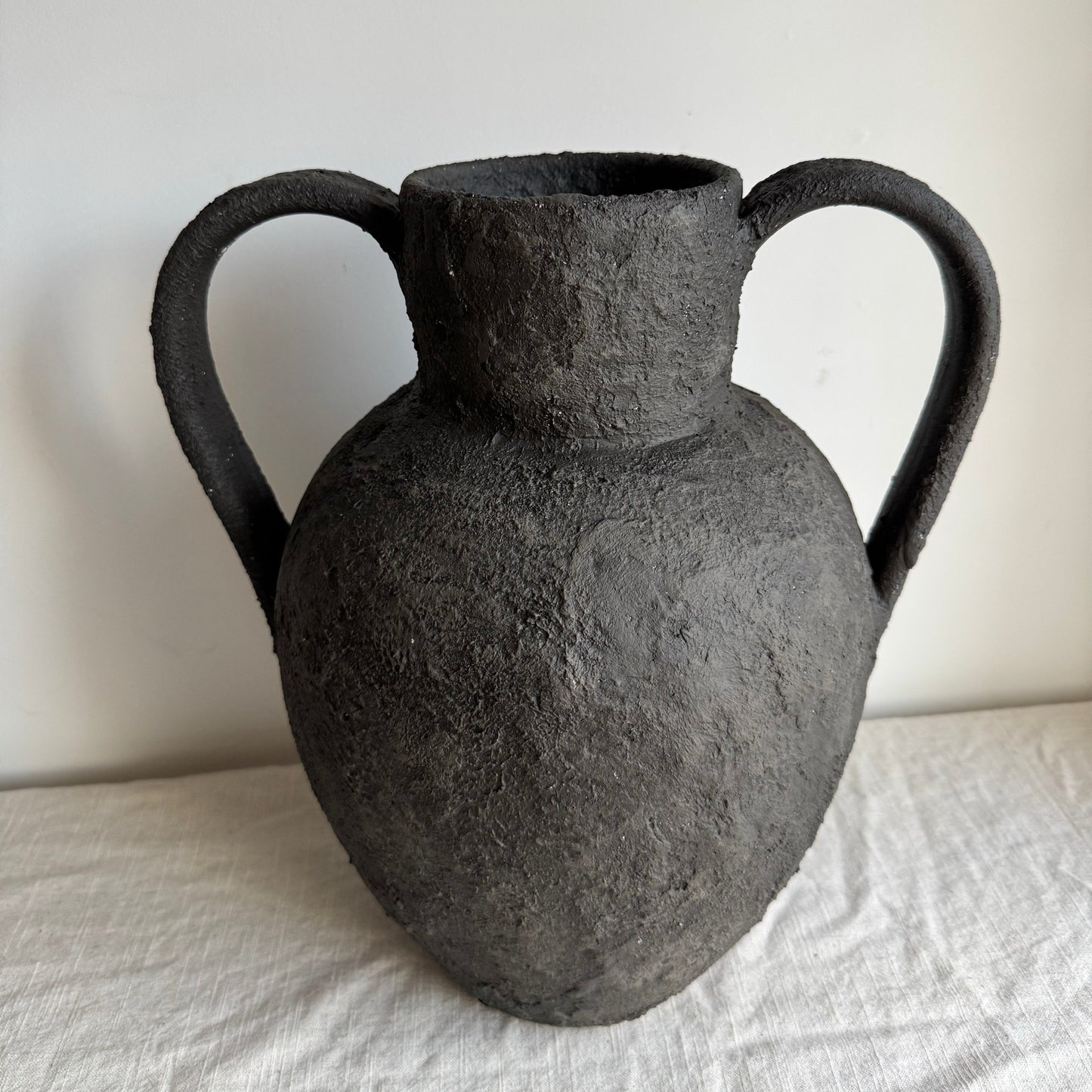 EARTH  | large dark earthy brown double handled pot