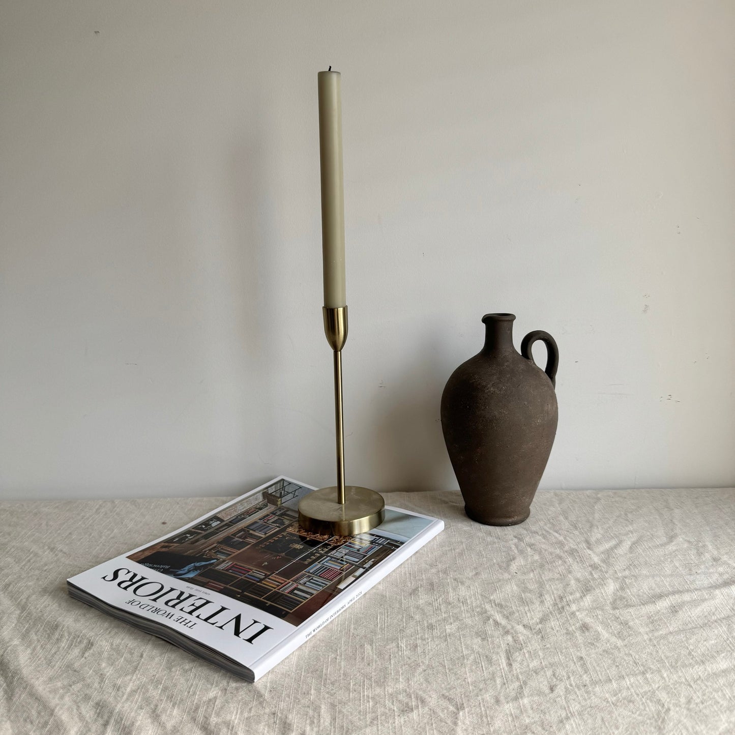 EARTH  | earthy brown rounded handled vase/pitcher