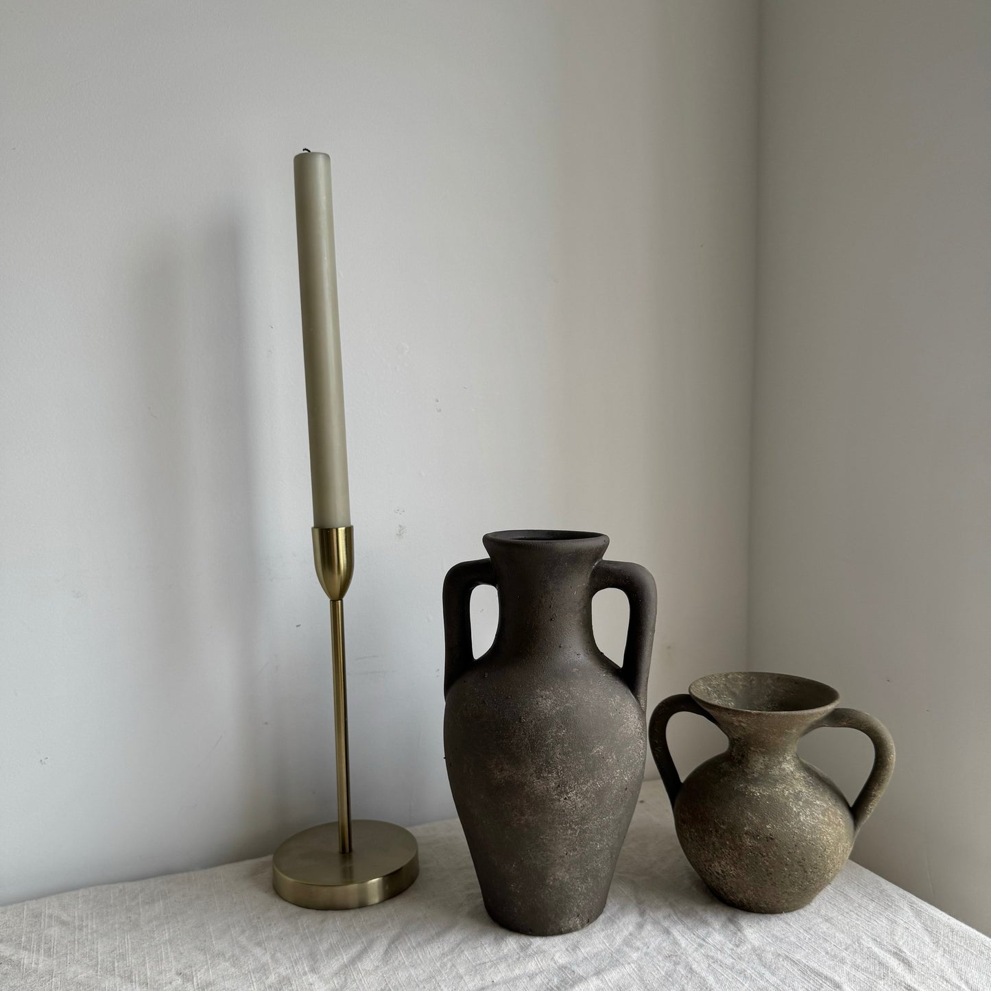 EARTH  | earthy brown double handled slim vase