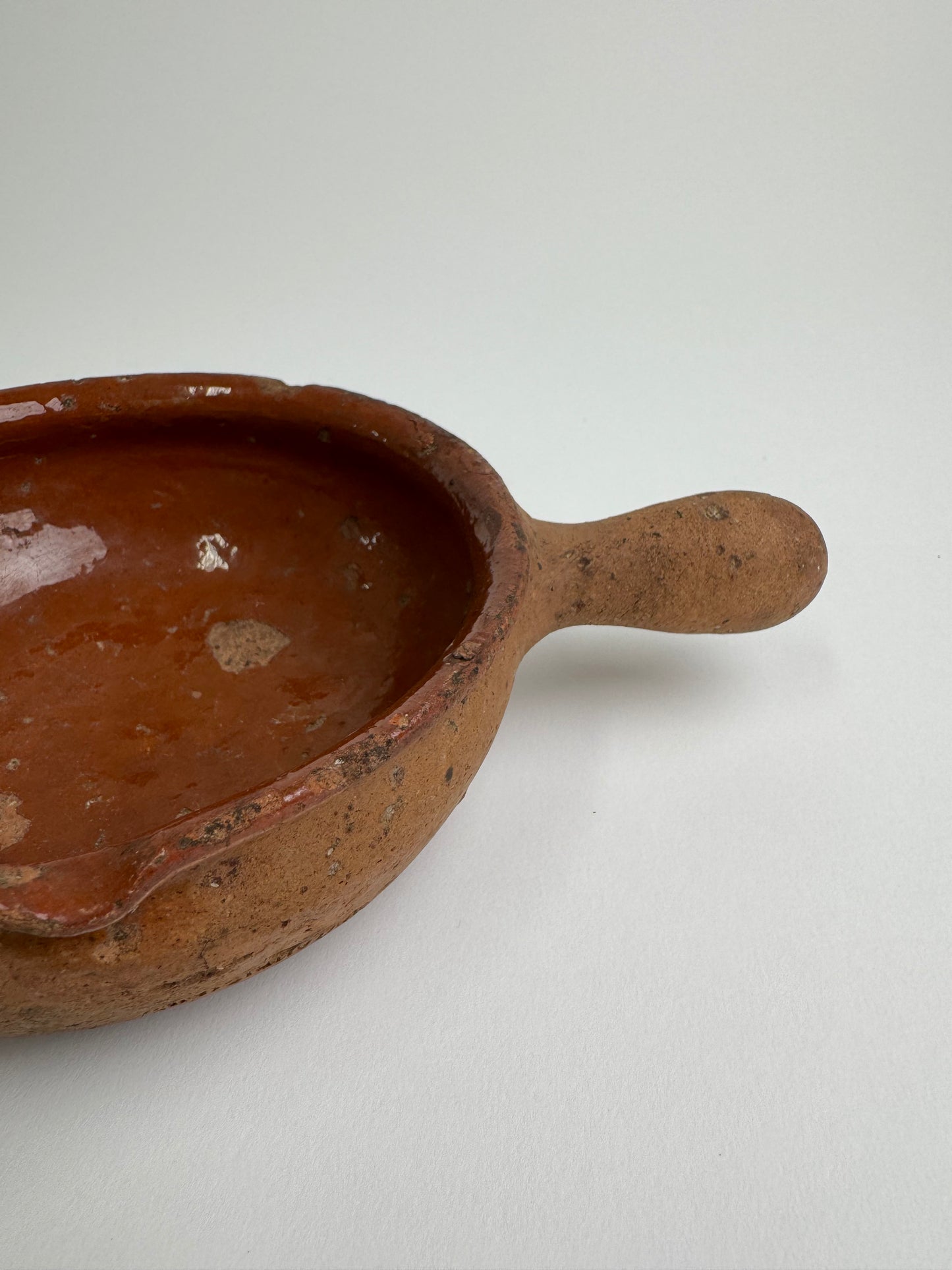 Vintage Handled Terracotta Skillet