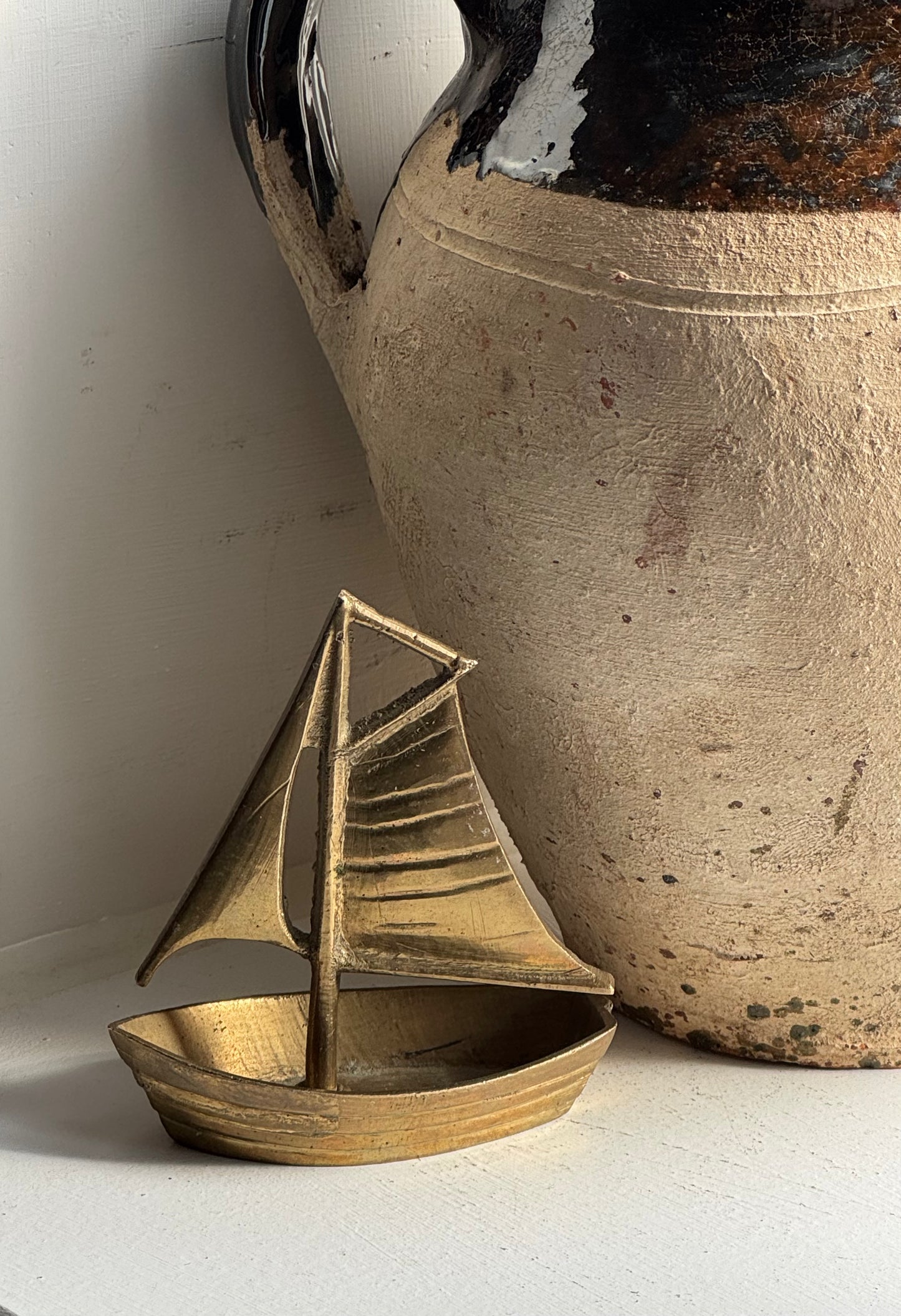 Vintage Brass Sailing Boat