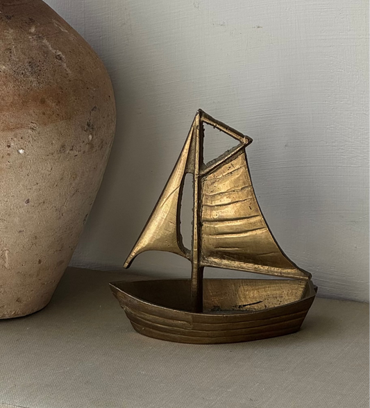 Vintage Brass Sailing Boat
