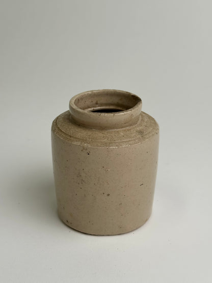 Small Vintage Oatmeal Glaze Stoneware Pot