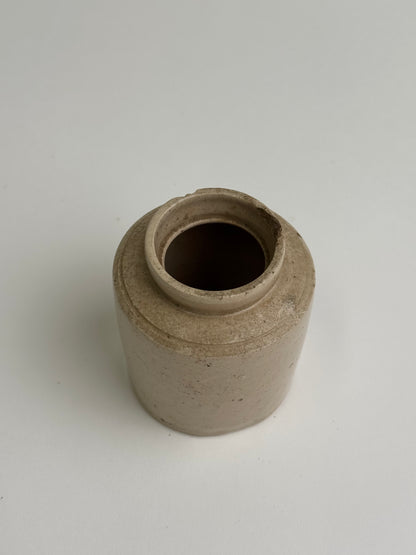 Small Vintage Oatmeal Glaze Stoneware Pot