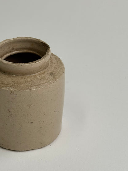 Small Vintage Oatmeal Glaze Stoneware Pot