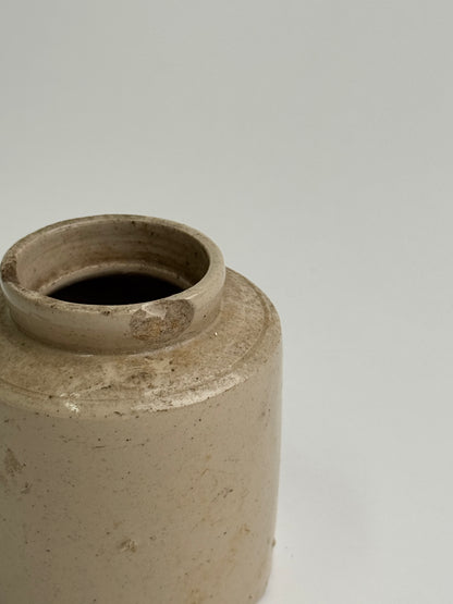 Small Vintage Oatmeal Glaze Stoneware Pot