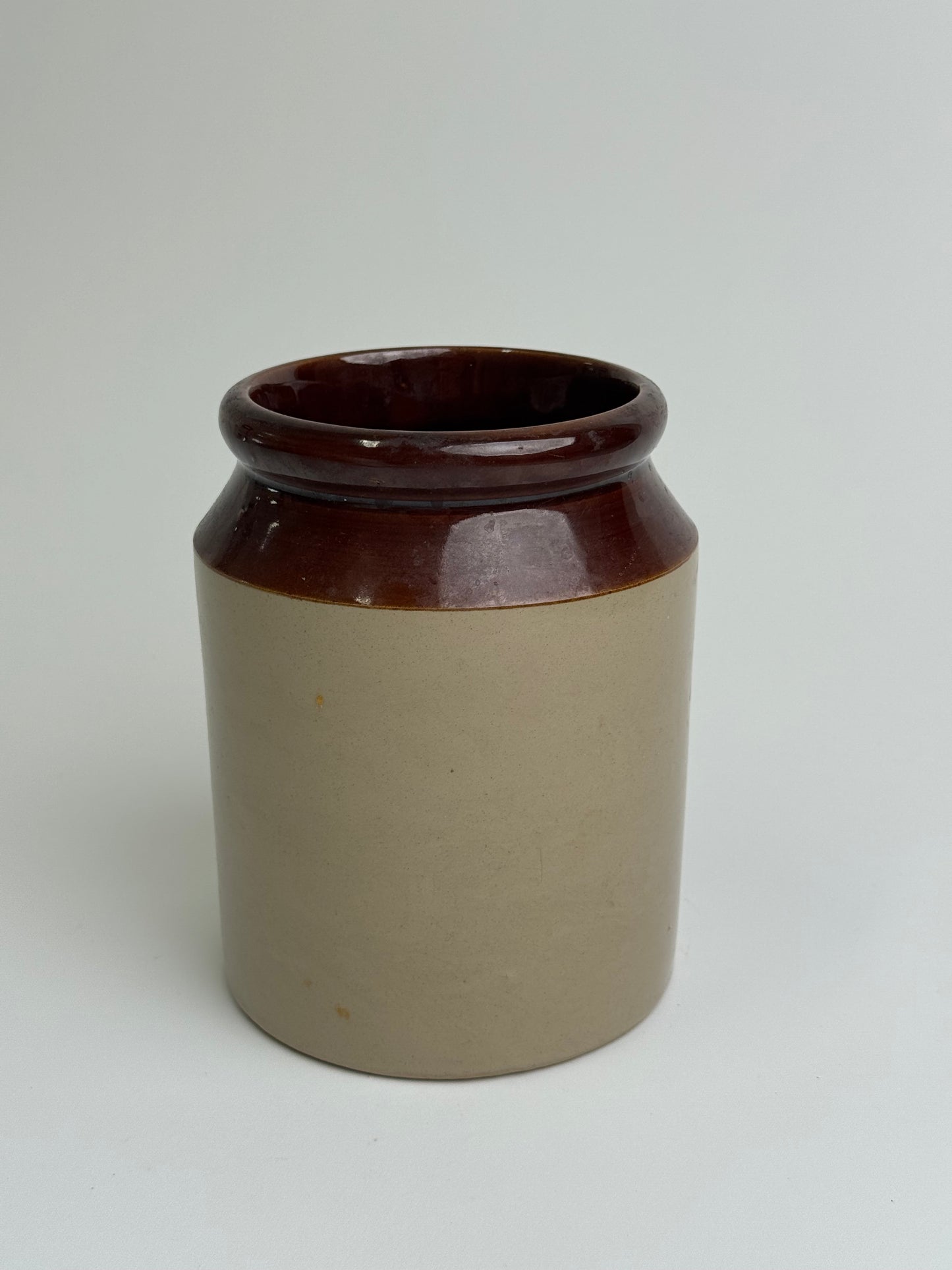 Vintage Glazed Stoneware Utility Jar
