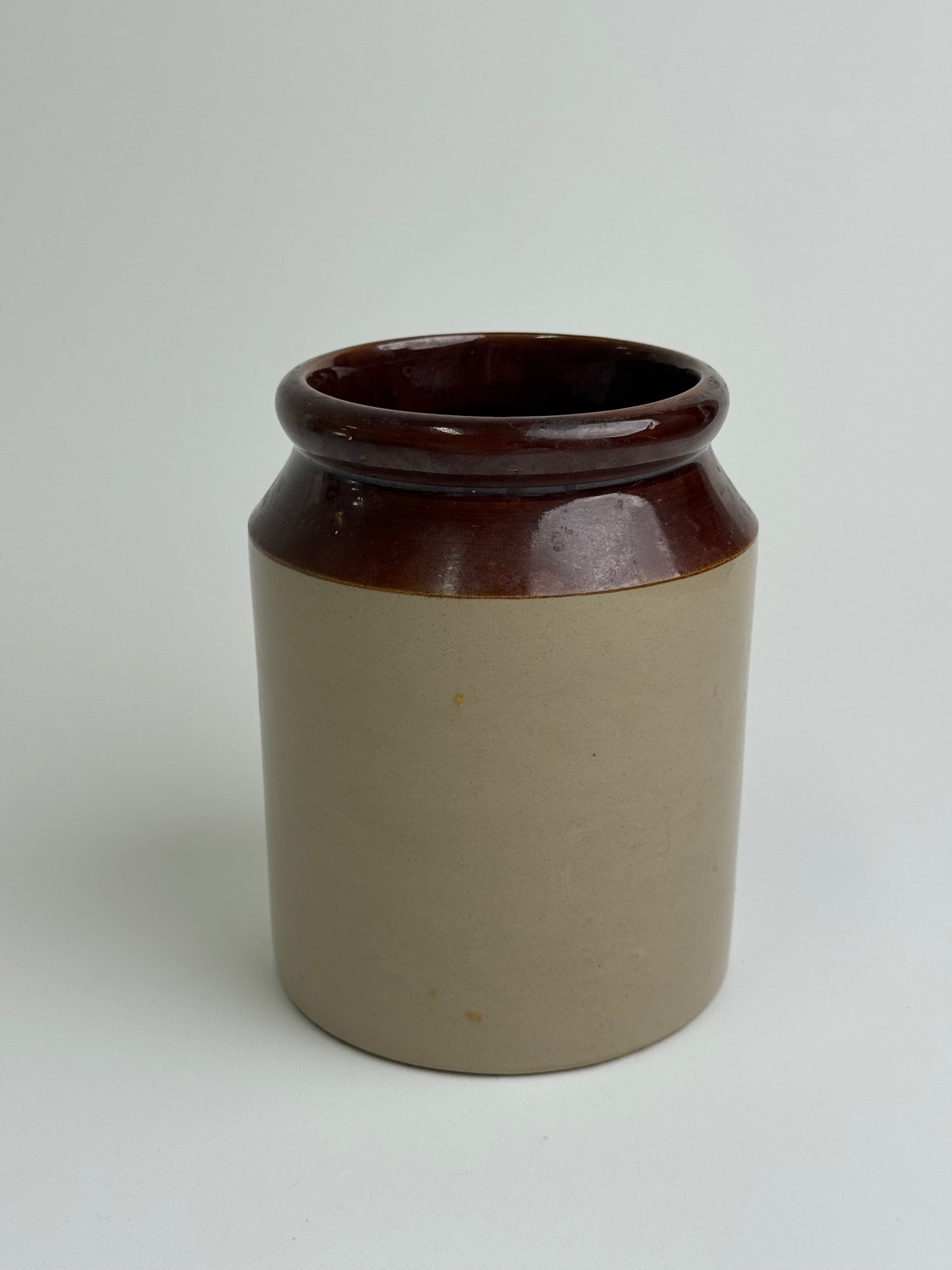 Vintage Glazed Stoneware Utility Jar