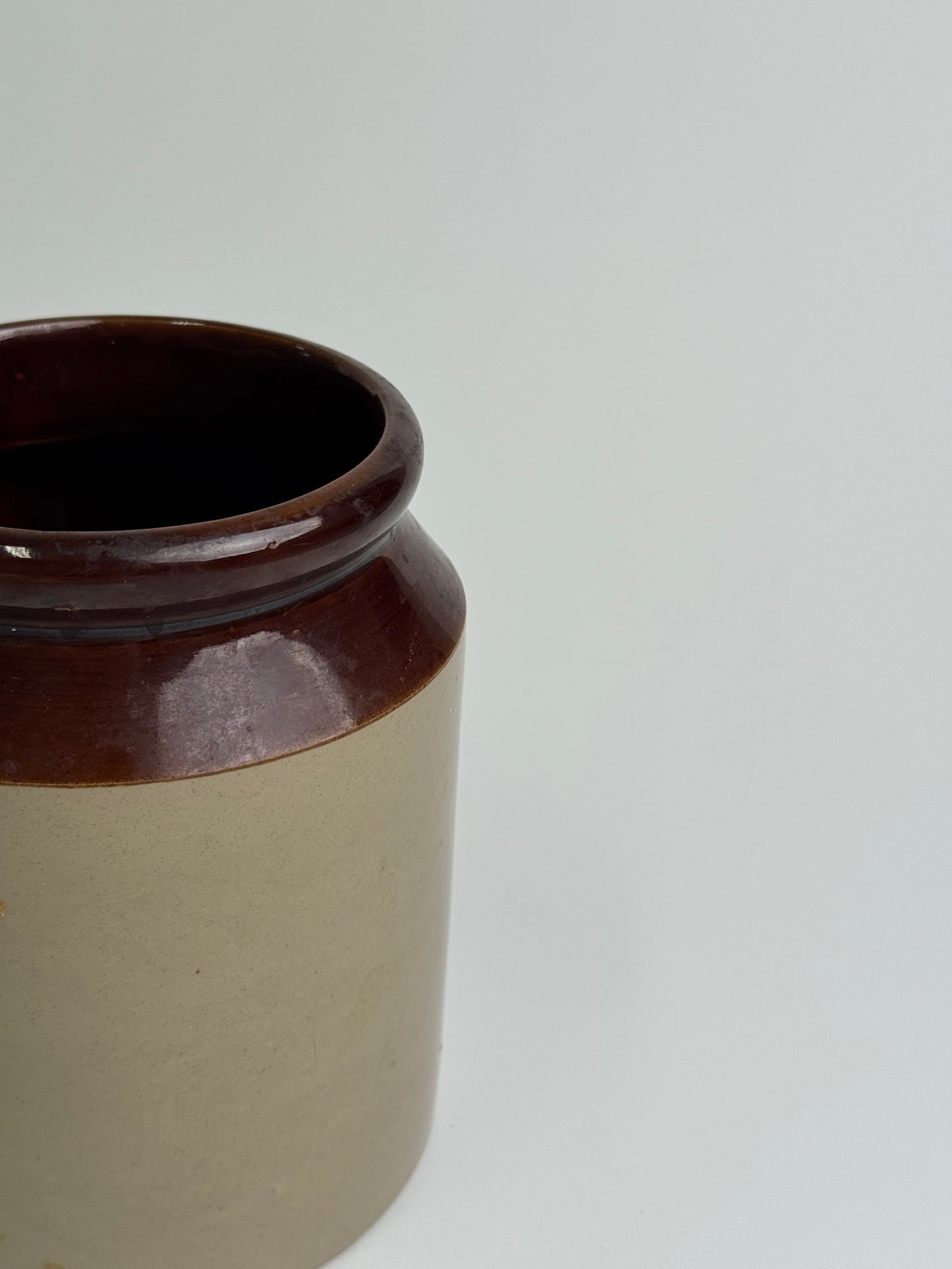 Vintage Glazed Stoneware Utility Jar