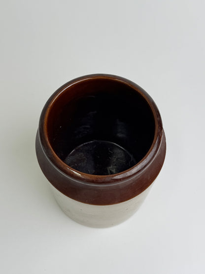 Vintage Glazed Stoneware Utility Jar