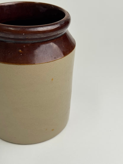 Vintage Glazed Stoneware Utility Jar