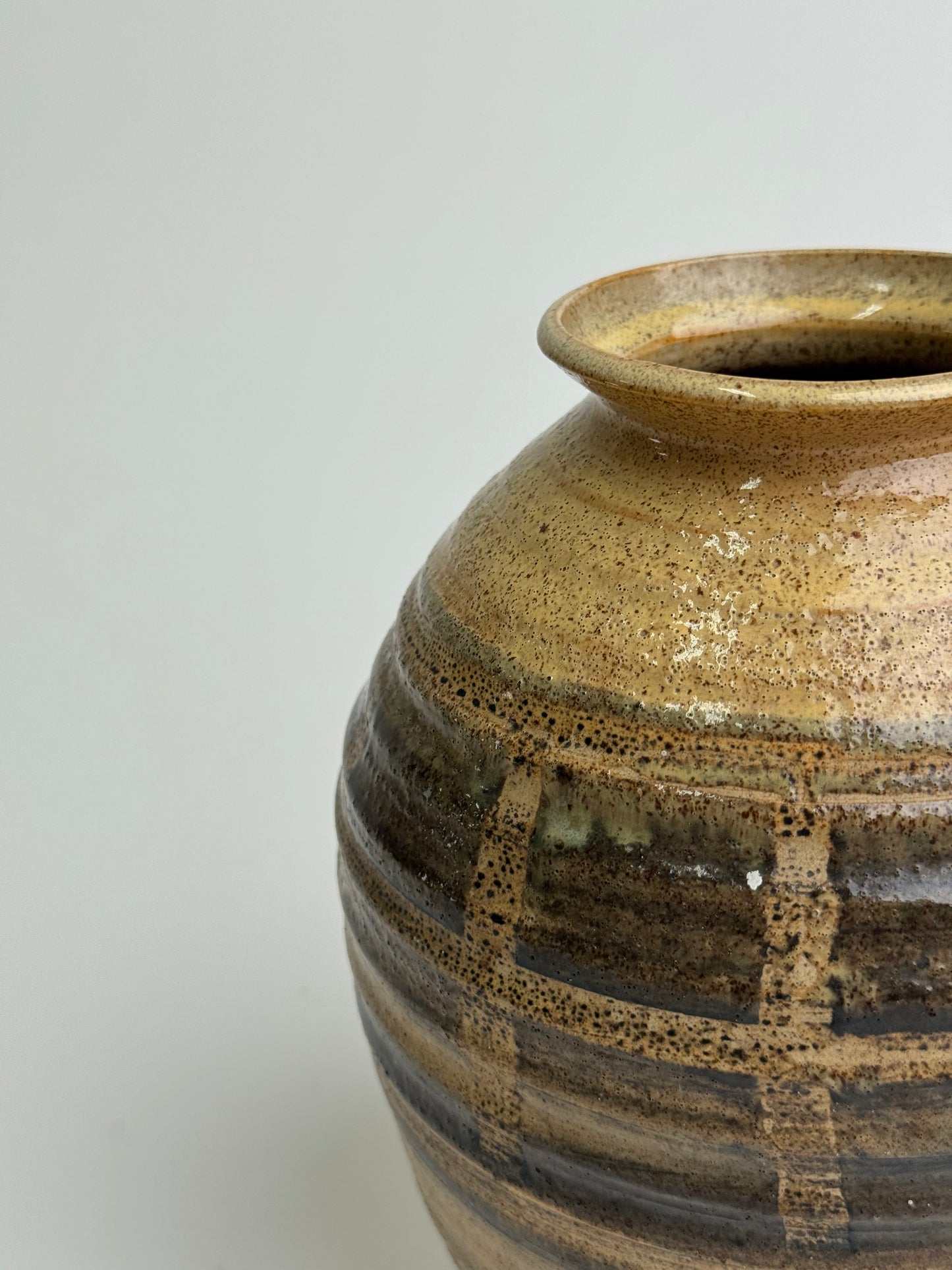 Vintage Studio Pottery Rounded Vase