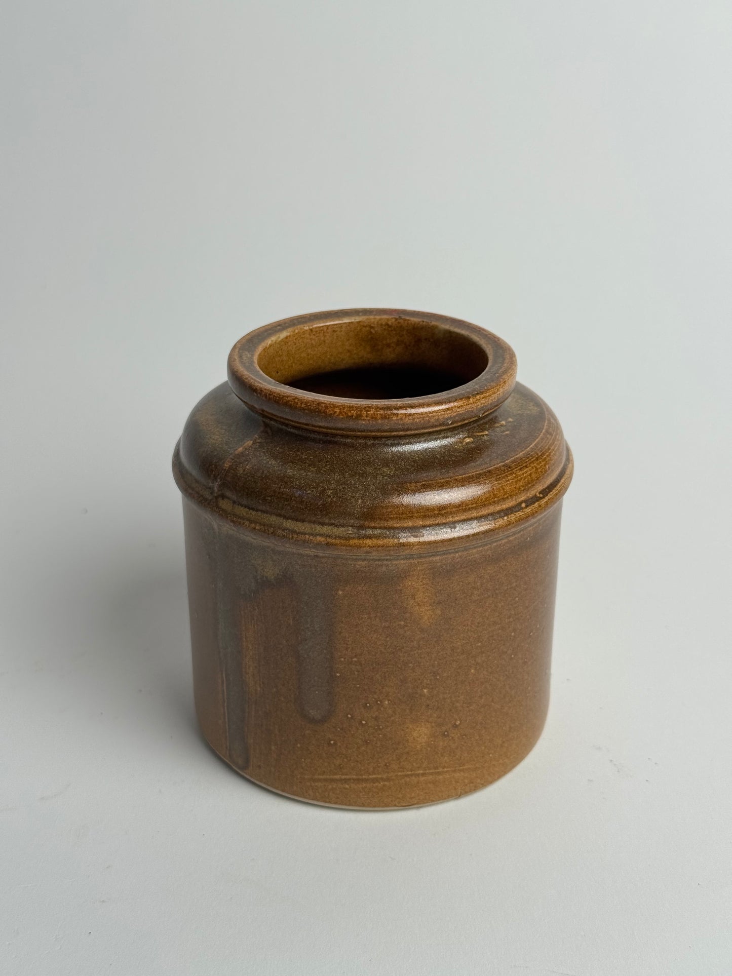 Vintage Brown Glazed Stoneware Jar