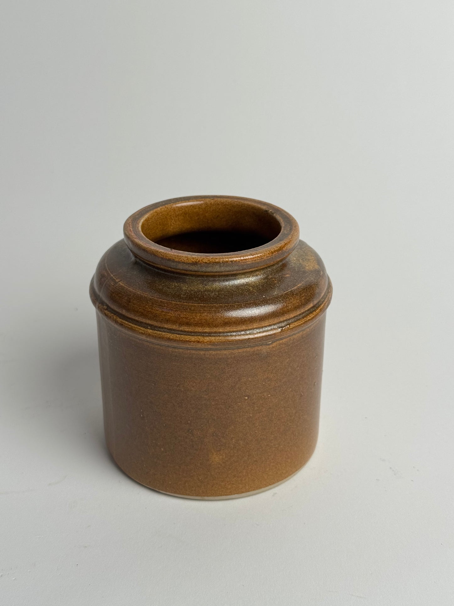 Vintage Brown Glazed Stoneware Jar