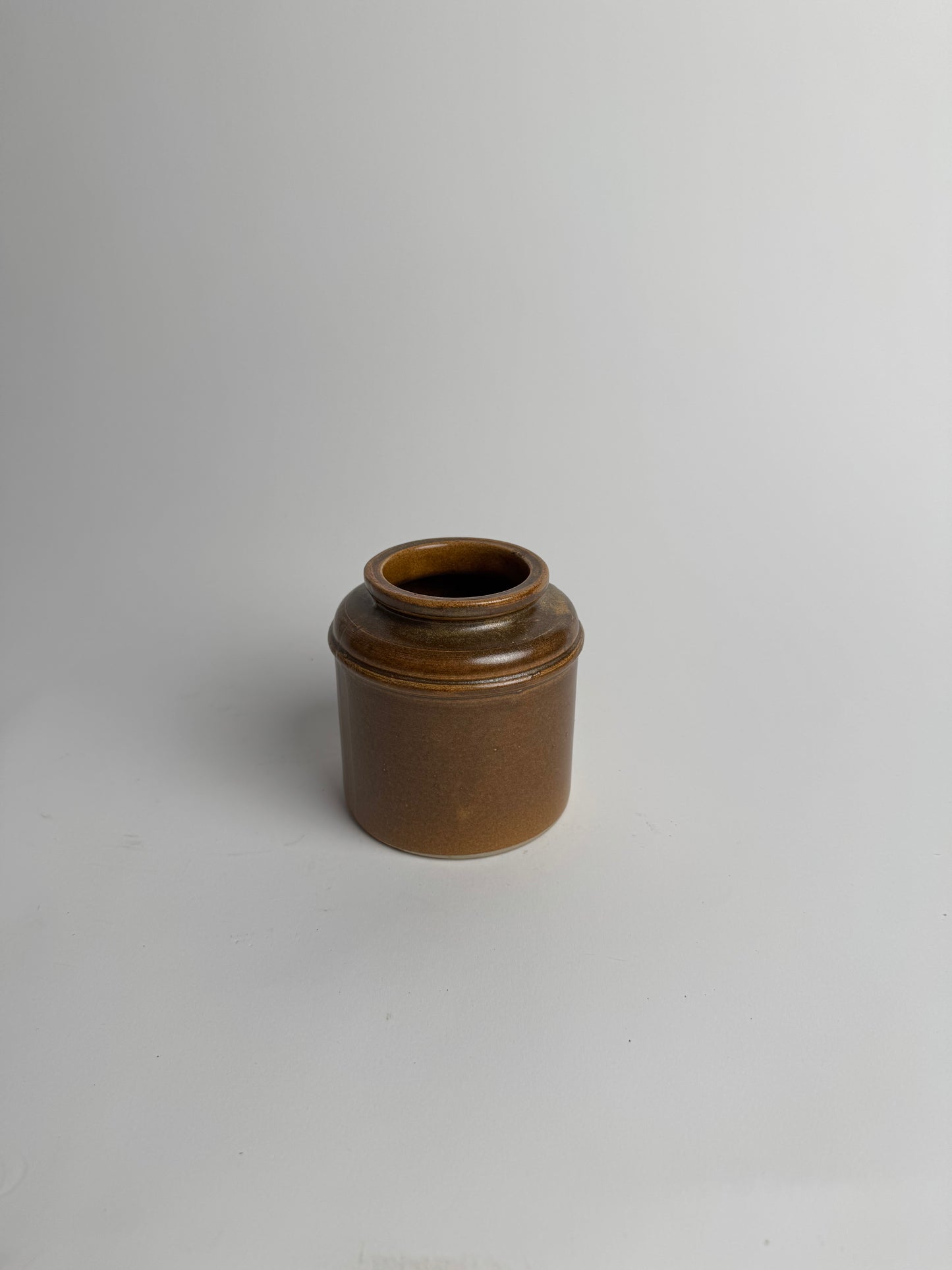 Vintage Brown Glazed Stoneware Jar