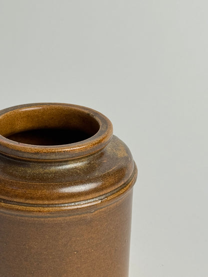 Vintage Brown Glazed Stoneware Jar
