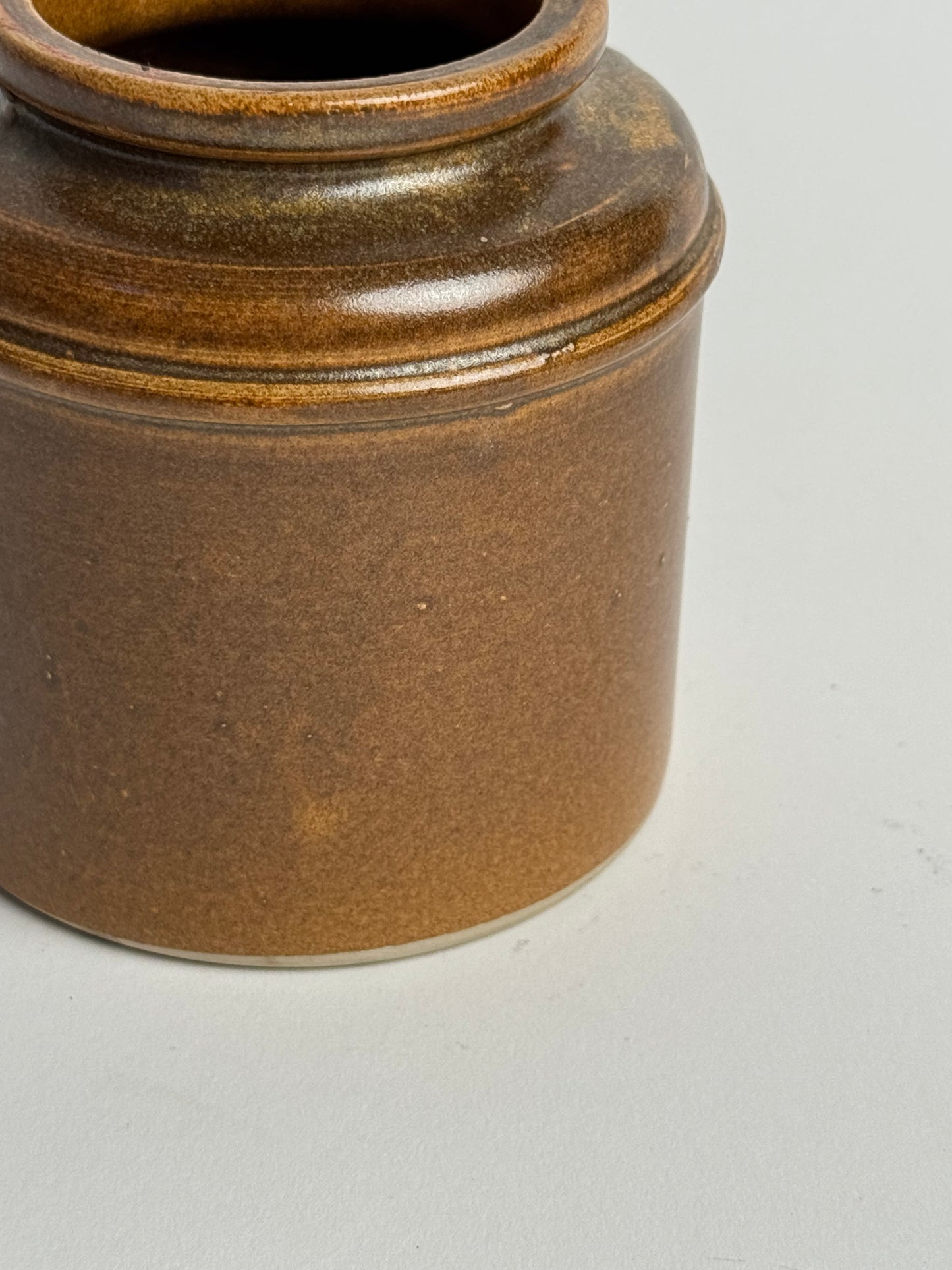 Vintage Brown Glazed Stoneware Jar