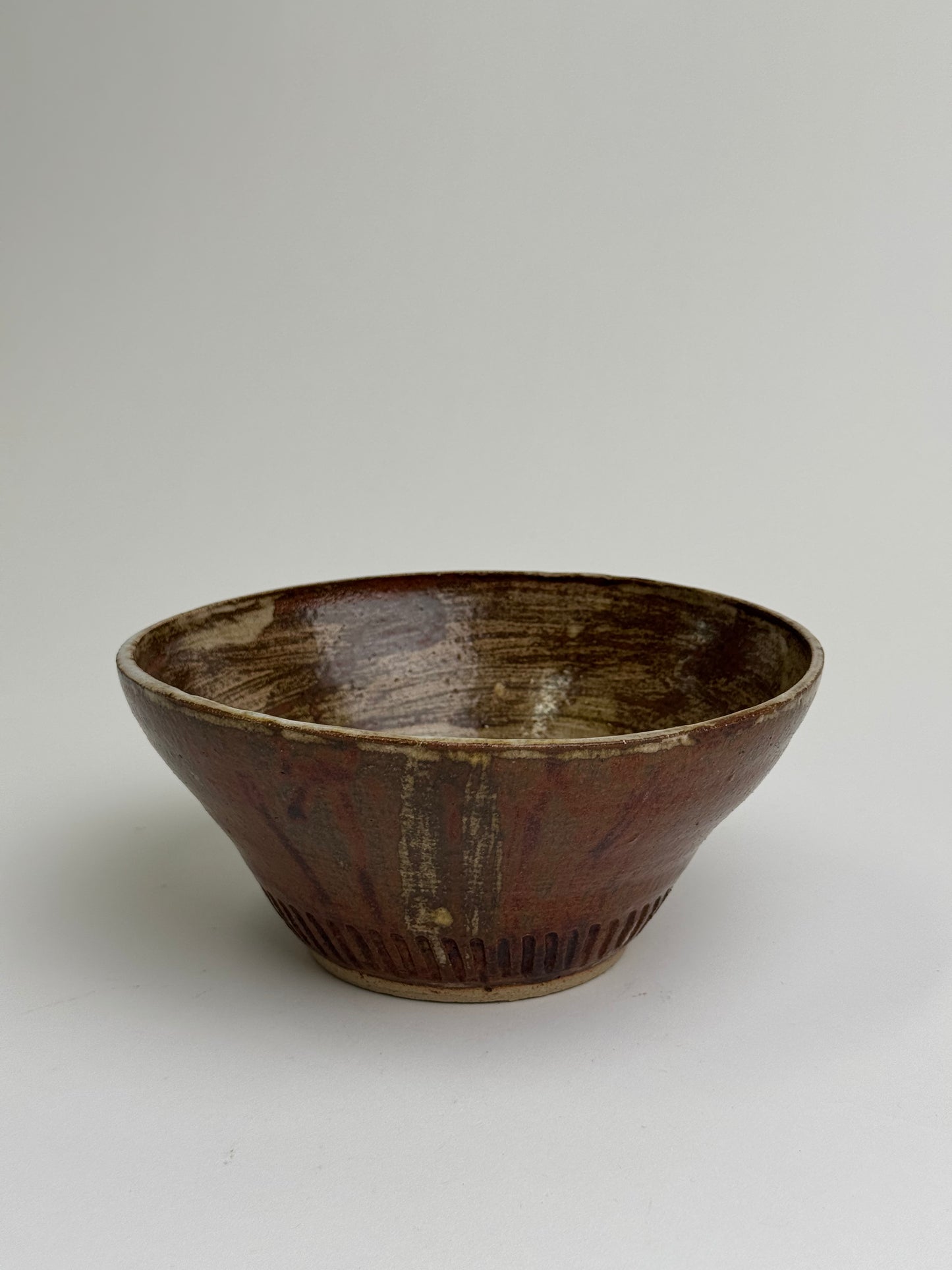 Vintage Etched Base Stoneware Bowl