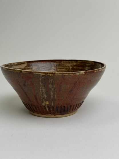 Vintage Etched Base Stoneware Bowl