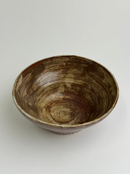 Vintage Etched Base Stoneware Bowl