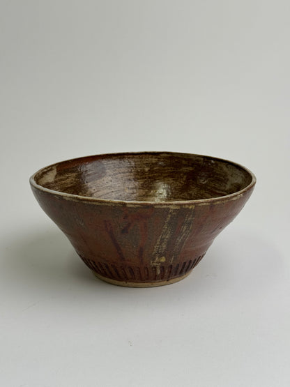 Vintage Etched Base Stoneware Bowl