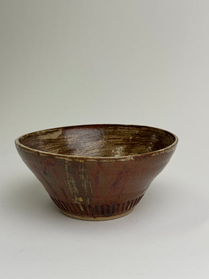 Vintage Etched Base Stoneware Bowl