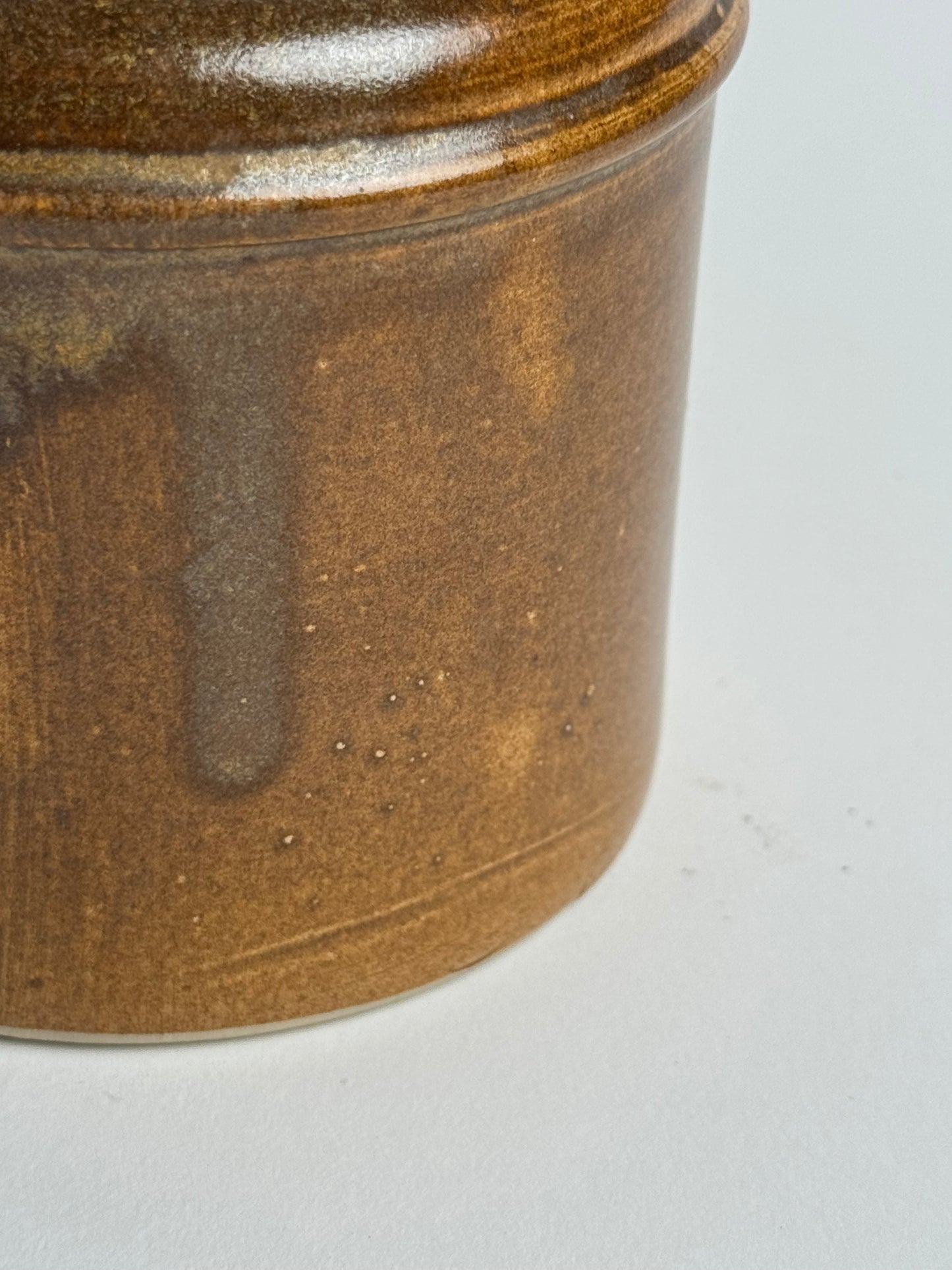 Vintage Brown Glazed Stoneware Jar