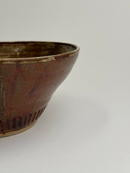 Vintage Etched Base Stoneware Bowl