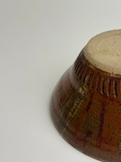 Vintage Etched Base Stoneware Bowl