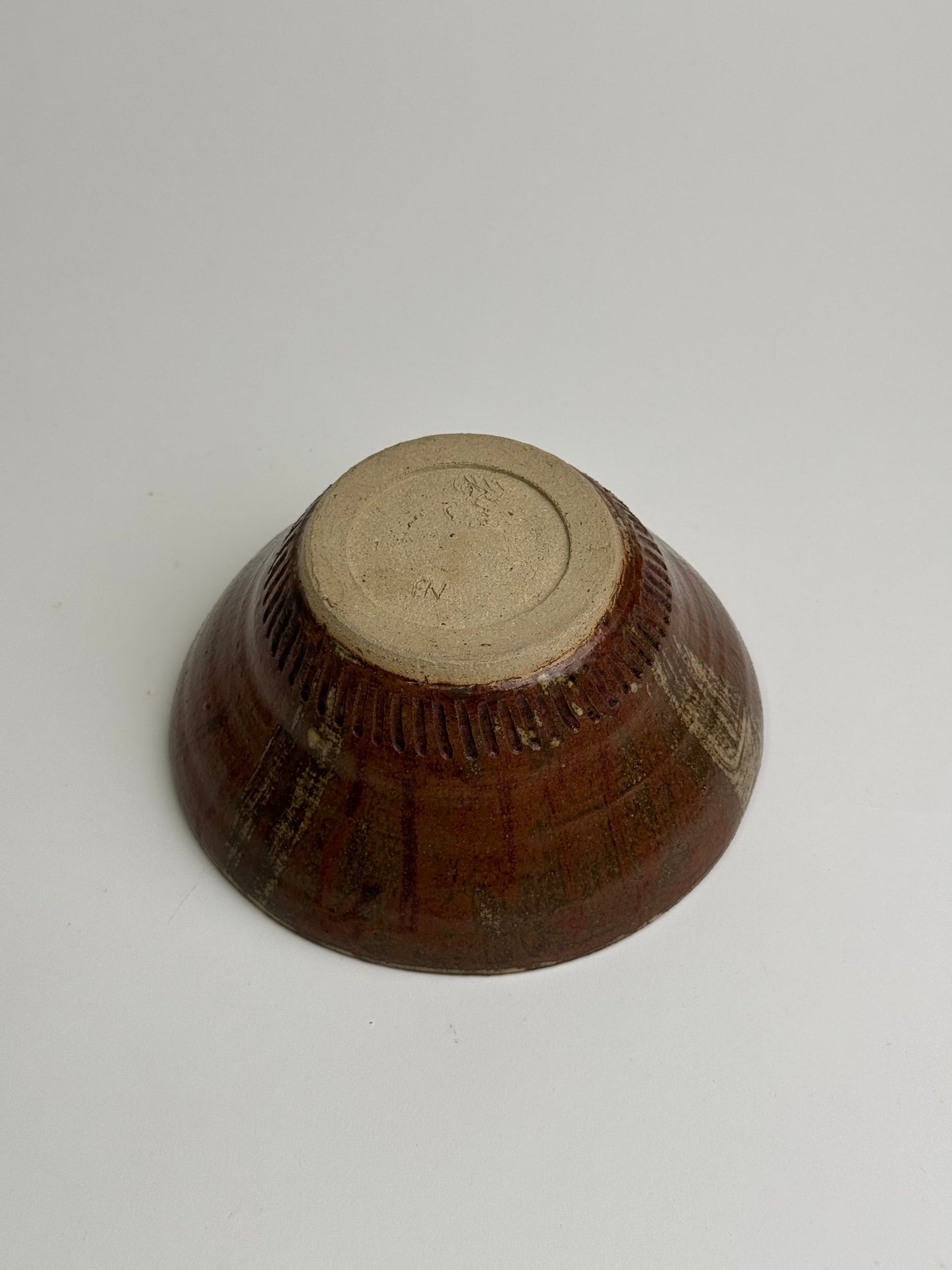 Vintage Etched Base Stoneware Bowl