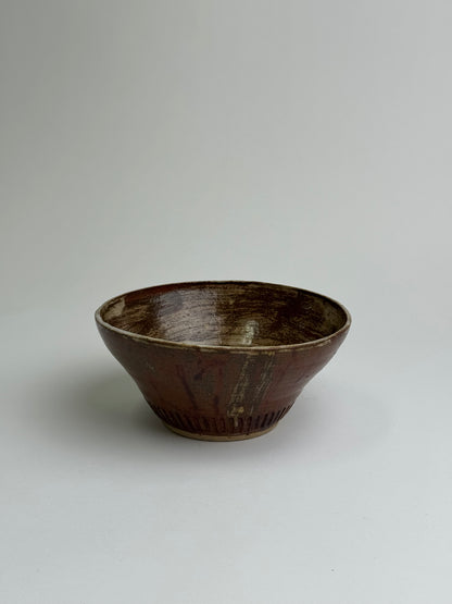Vintage Etched Base Stoneware Bowl