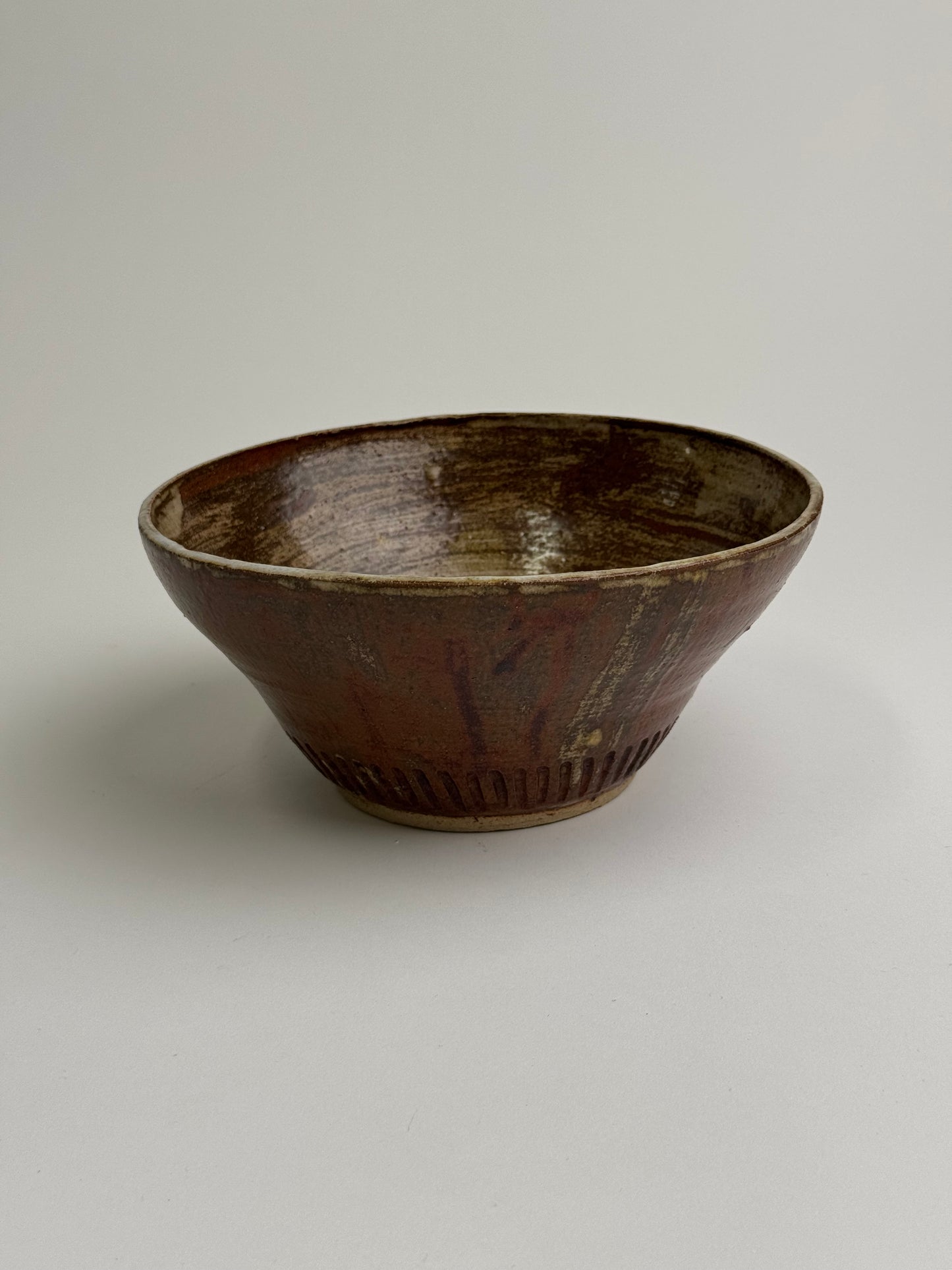 Vintage Etched Base Stoneware Bowl