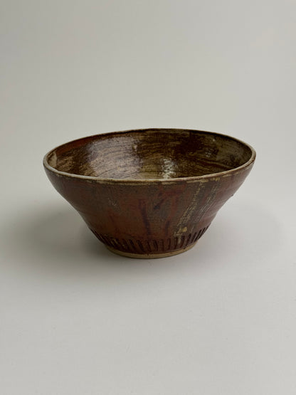 Vintage Etched Base Stoneware Bowl