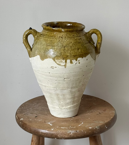 Large Moroccan Olive Glaze Vessel
