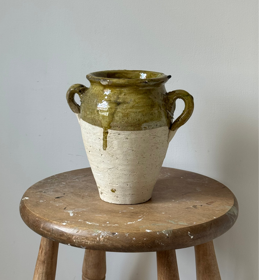 Olive Half Glaze Moroccan Vessel