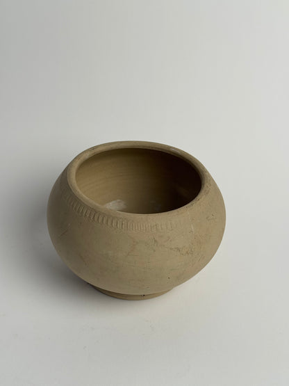 Vintage Hand-Thrown Low Bowl